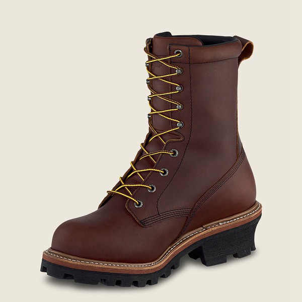 Red Wing Iş Botu Erkek - Loggermax - 9-Inch Waterproof Soft Toe Logger - Kahverengi - 71NKXPUTY